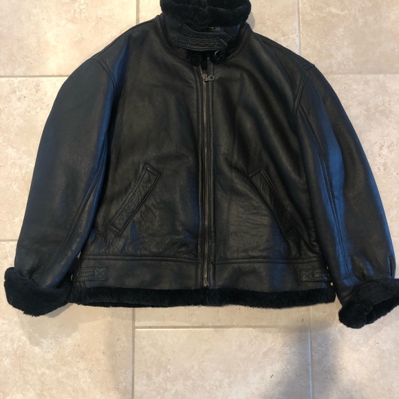 Runway Other - Vintage Men's Genuine Shearling | Leather Runway Aviator Flight Jacket